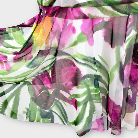 London Times Woman Tiered Ruffle Hem Cocktail Dress Plus Size 18W Floral Multi - Picture 5 of 15